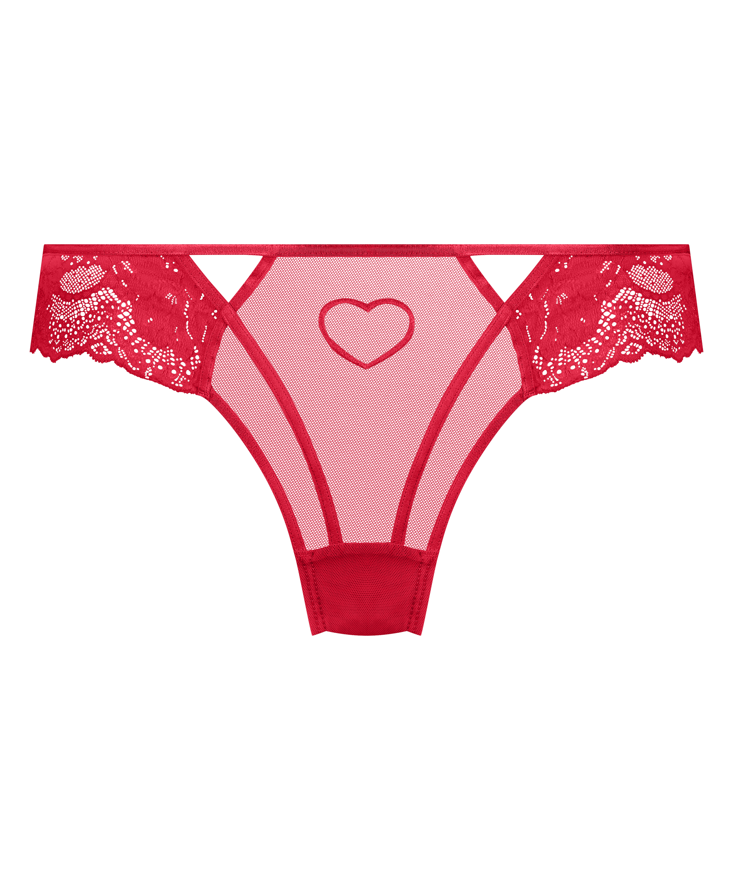Slip brésilien Amy Heart, Rouge, main