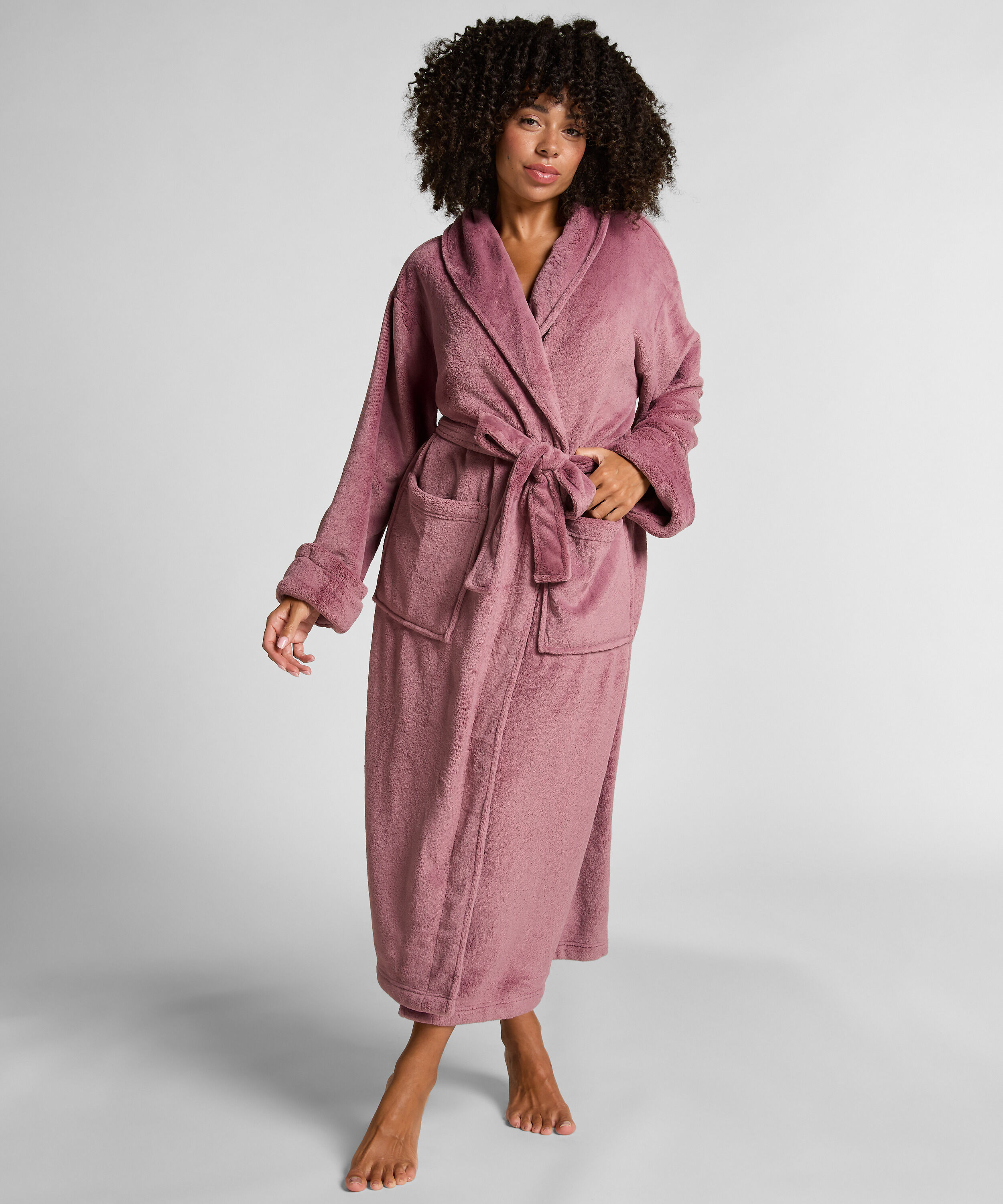 Badjas van zachte fleece, Paars Badjas van zachte fleece, Paars