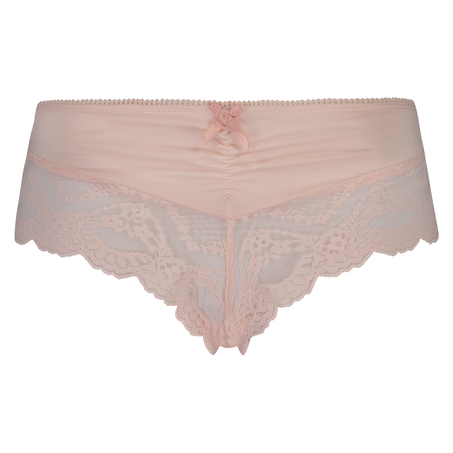 Brazilian ruched lacey, Roze