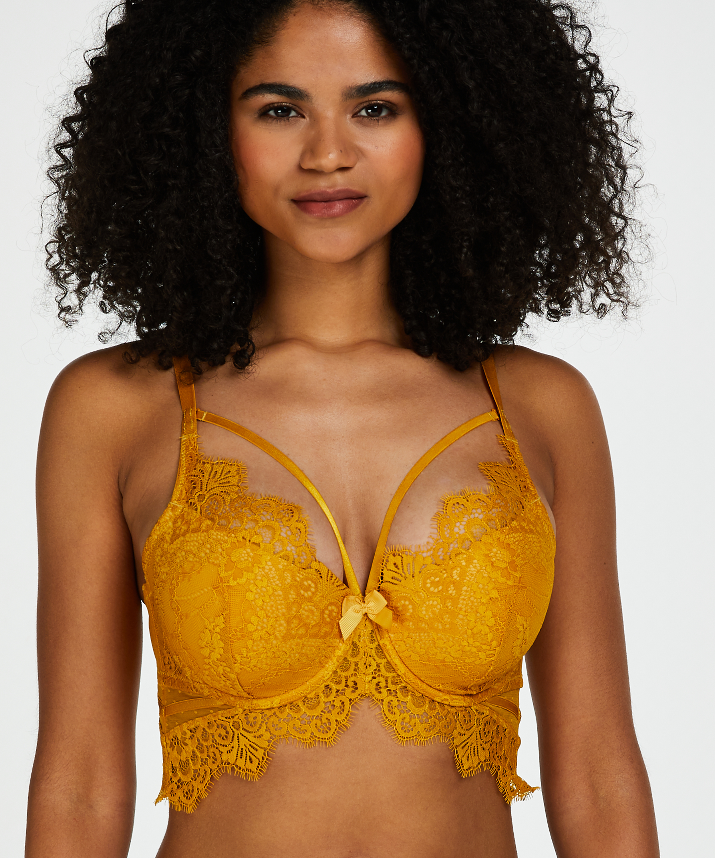 Soutien-gorge &agrave; armatures pr&eacute;form&eacute; longline Marilee, Jaune, main