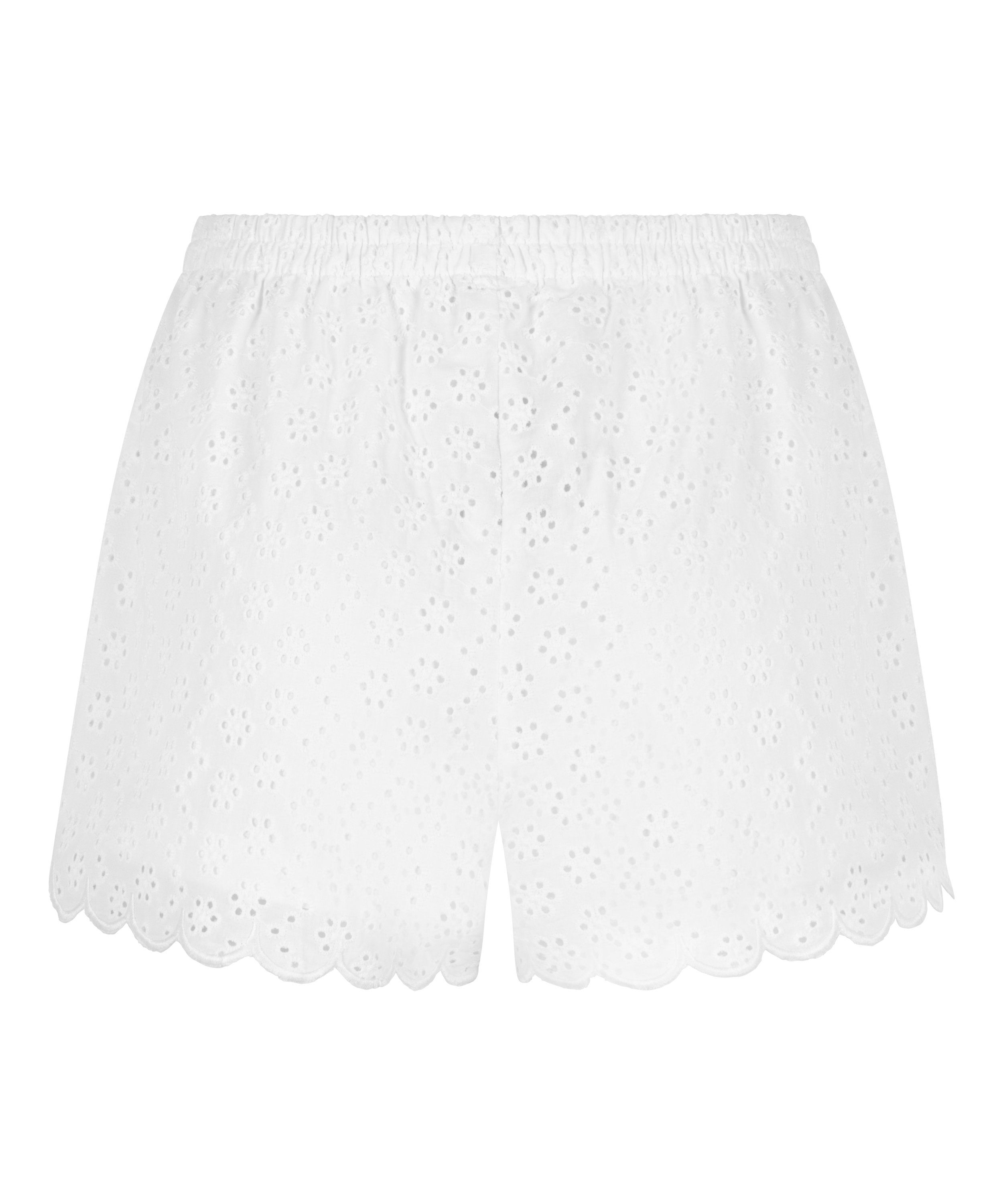 Short en broderie anglaise, Blanc, main