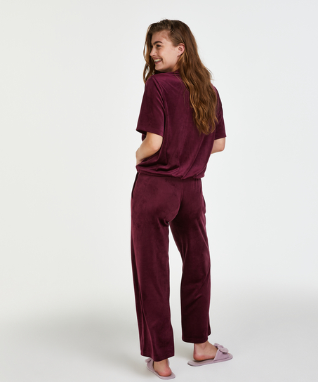 Pyjamabroek velours, Rood