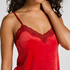 Camisole velours Dentelle, Rouge