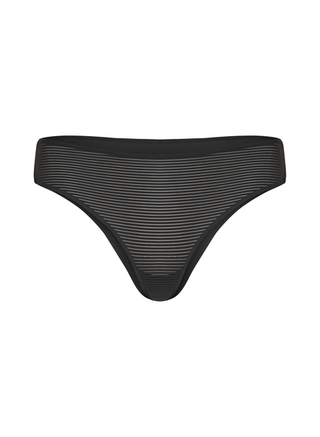 Slip br&eacute;silien invisible Stripe mesh, Noir