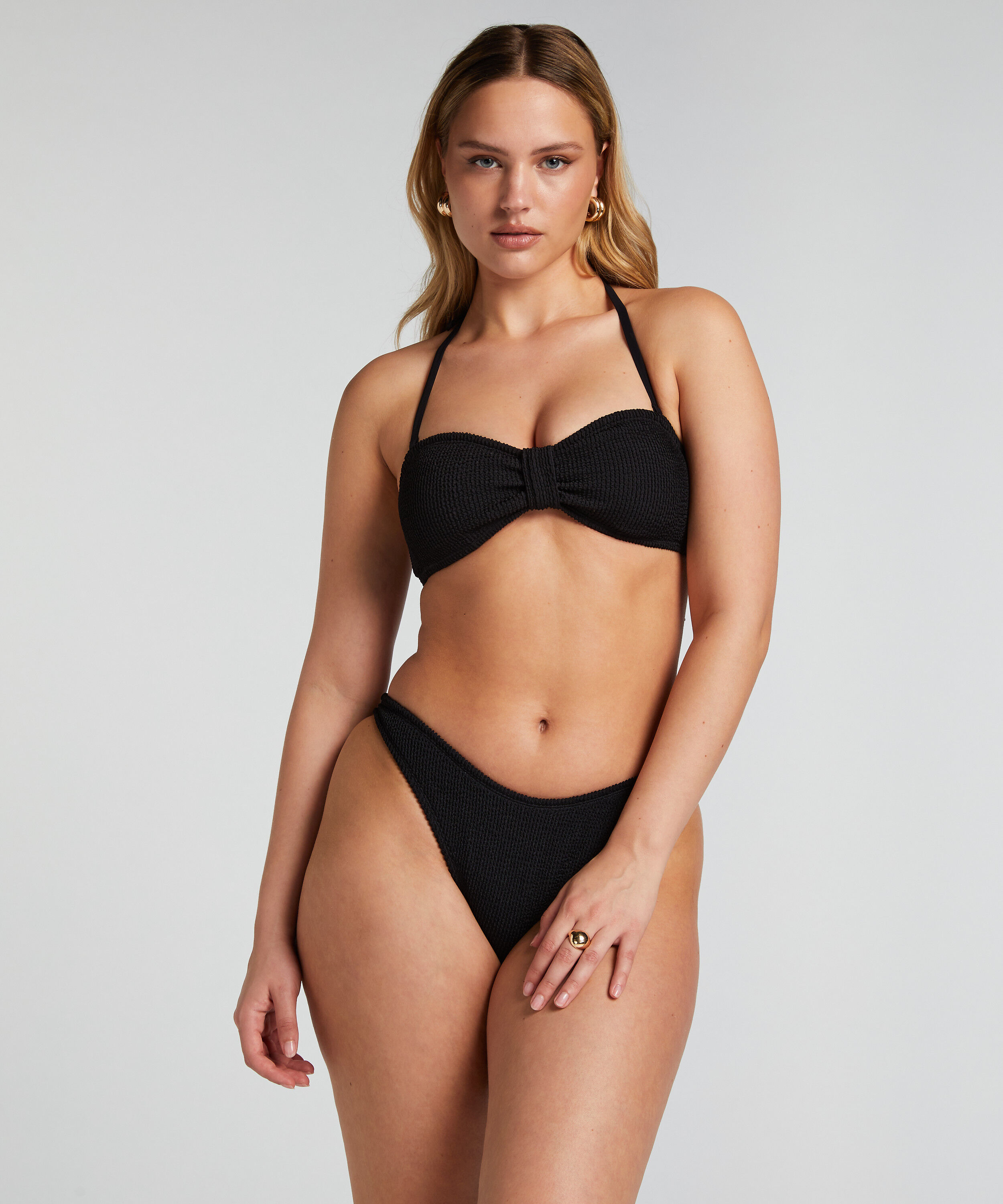 Slip de Bikini &Eacute;chancr&eacute;s Crinkle, Noir