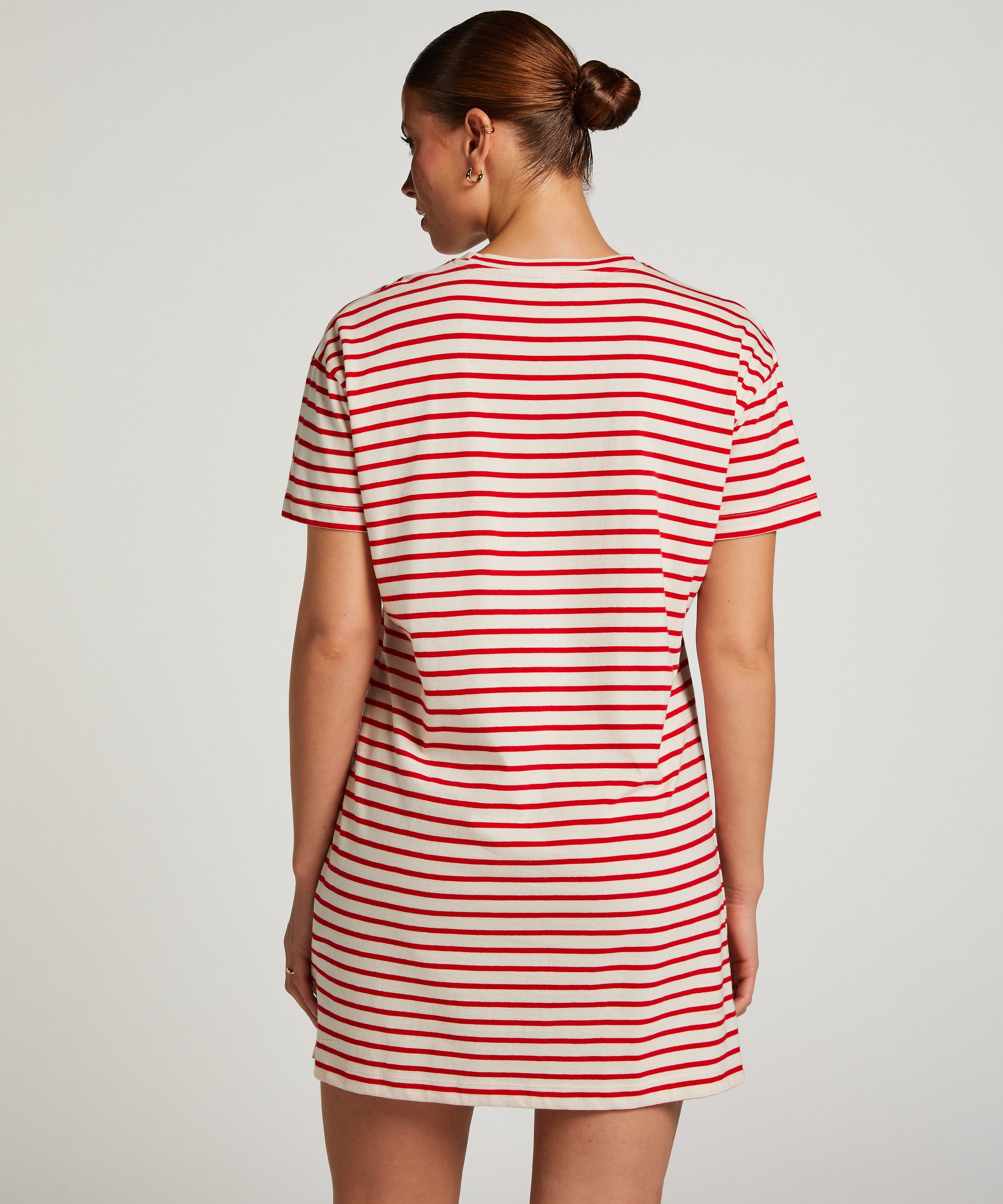 Nachthemd ronde hals, Rood, main