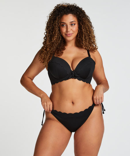 Bas de bikini Scallop, Noir