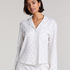 Jacquard Pyjamashirt met Lange Mouwen, Wit