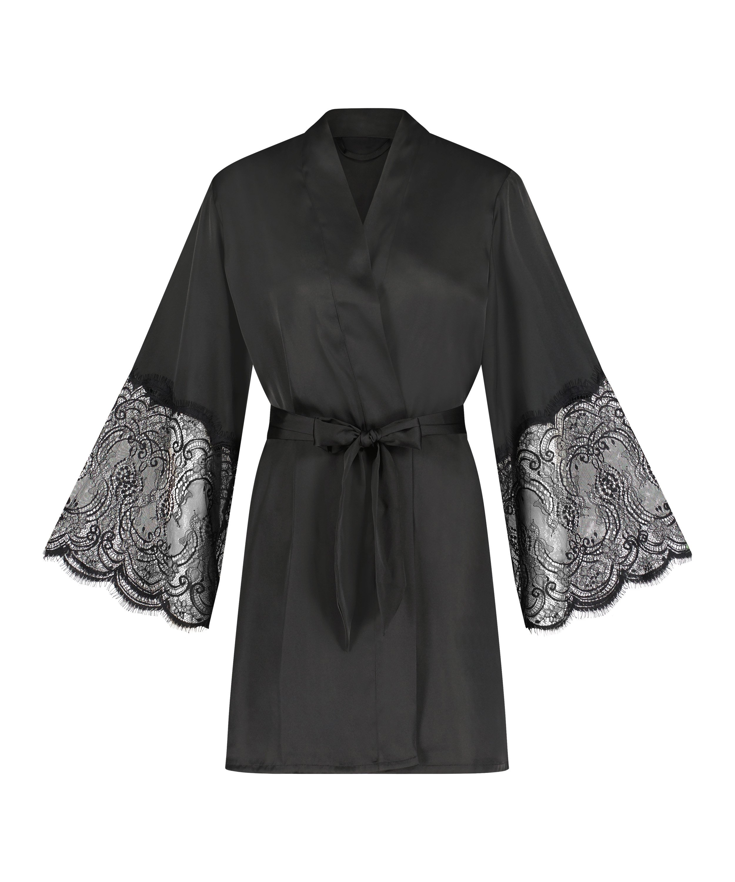 Kimono Satin, Zwart, main
