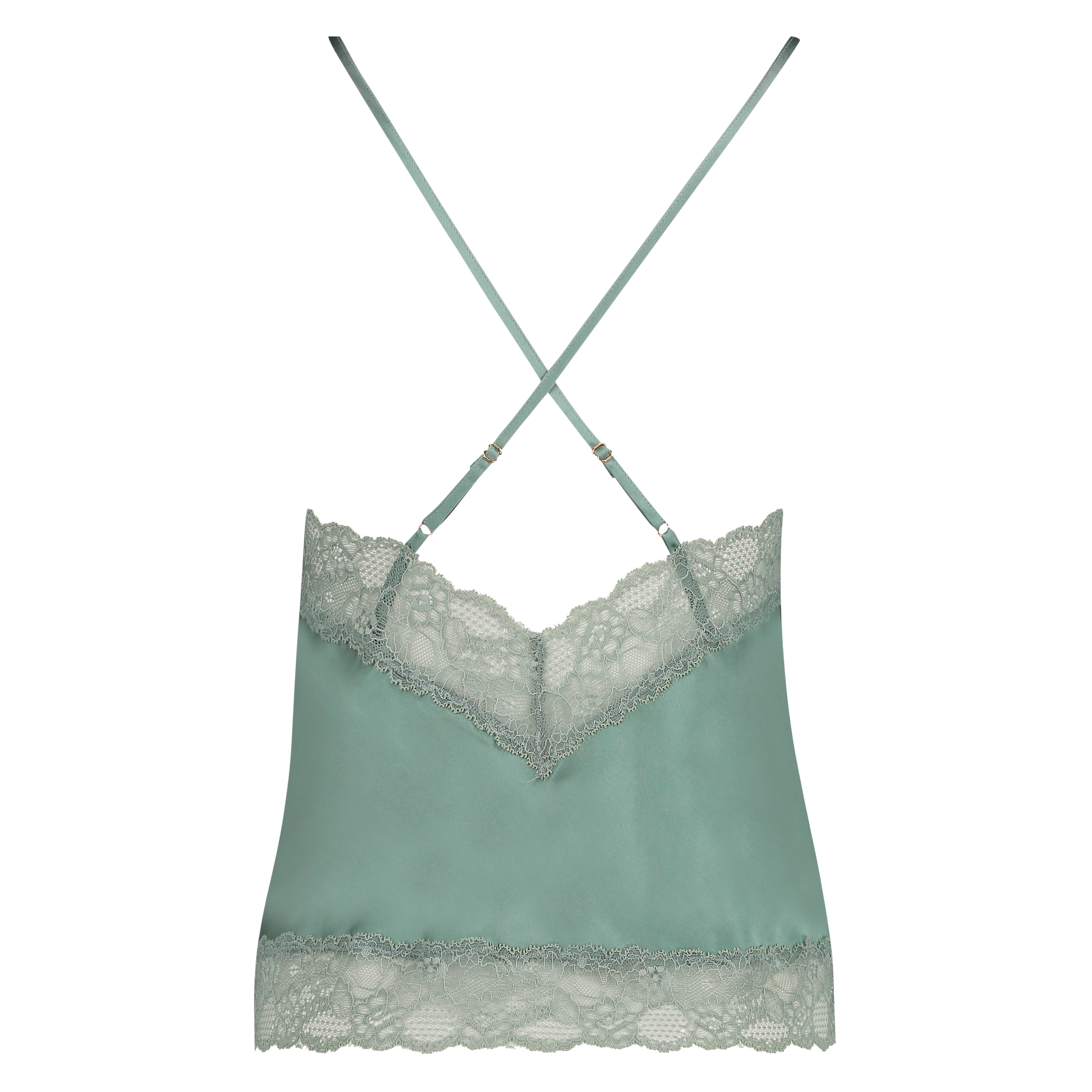 Cami top Satin Lace, Groen, main