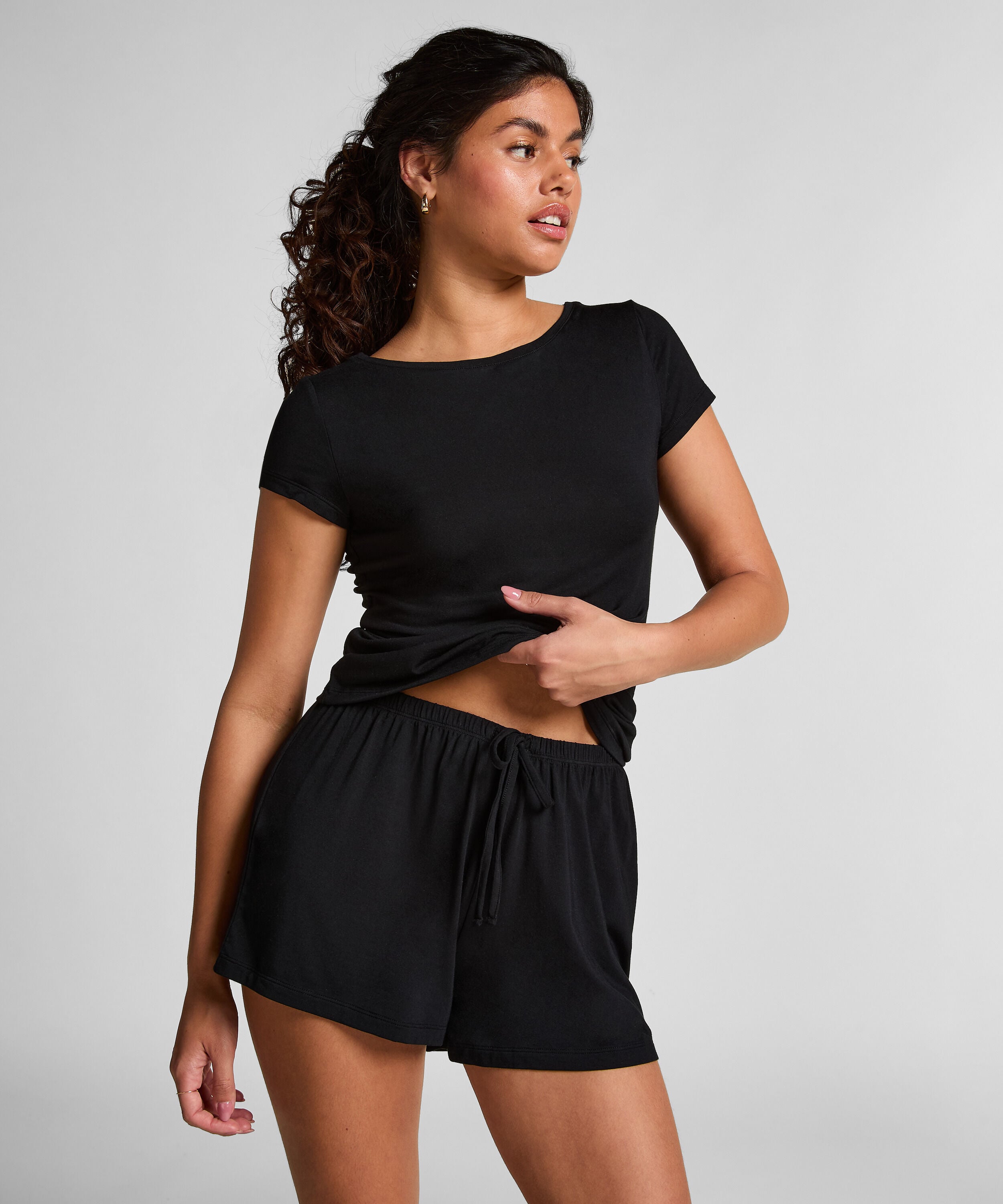 Jersey pyjamaset, Zwart Jersey pyjamaset, Zwart
