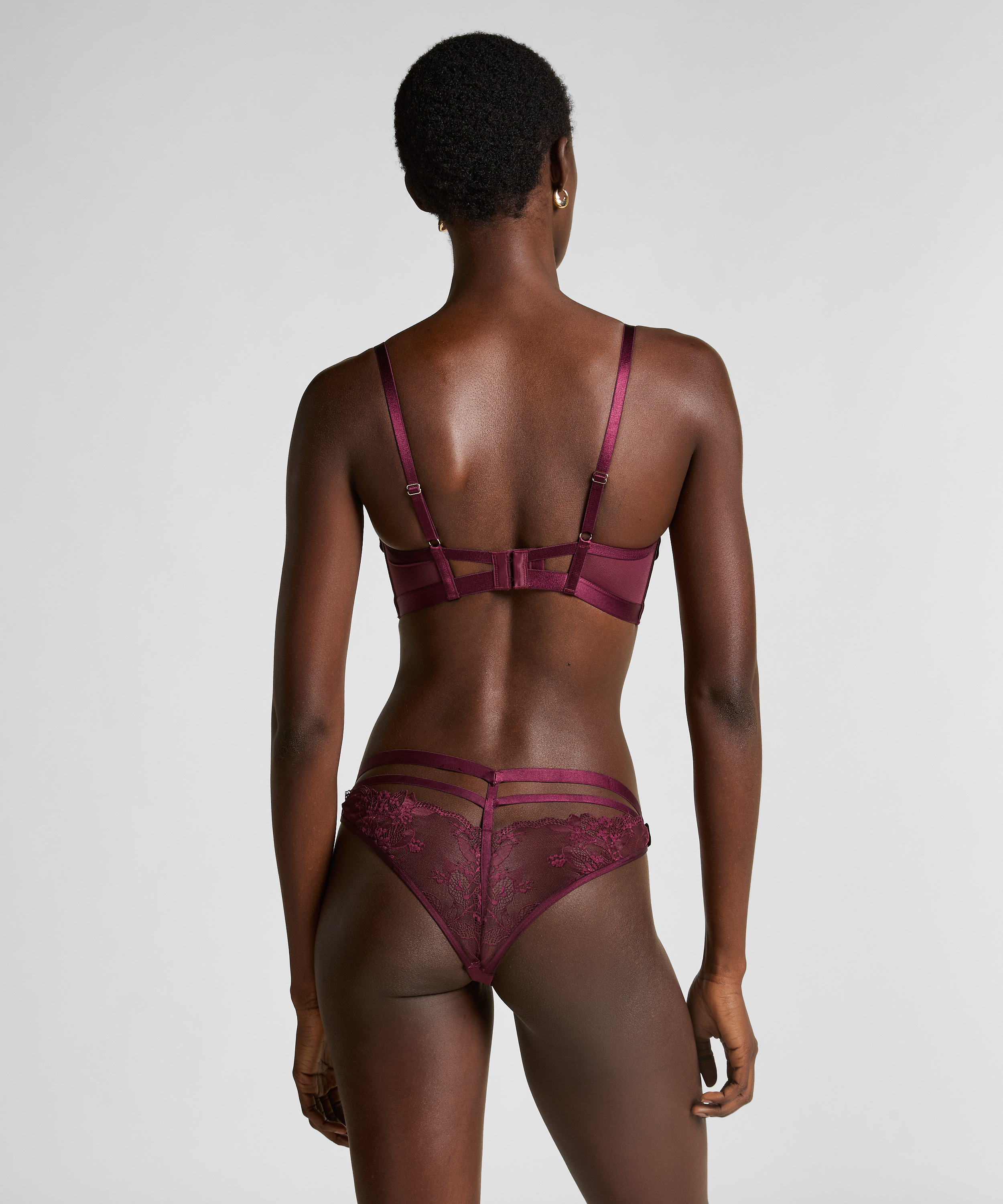 Soutien-gorge non rembourr&eacute; longline Avela, Rouge, main