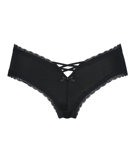 Slip br&eacute;silien en forme de V Vixen, Noir