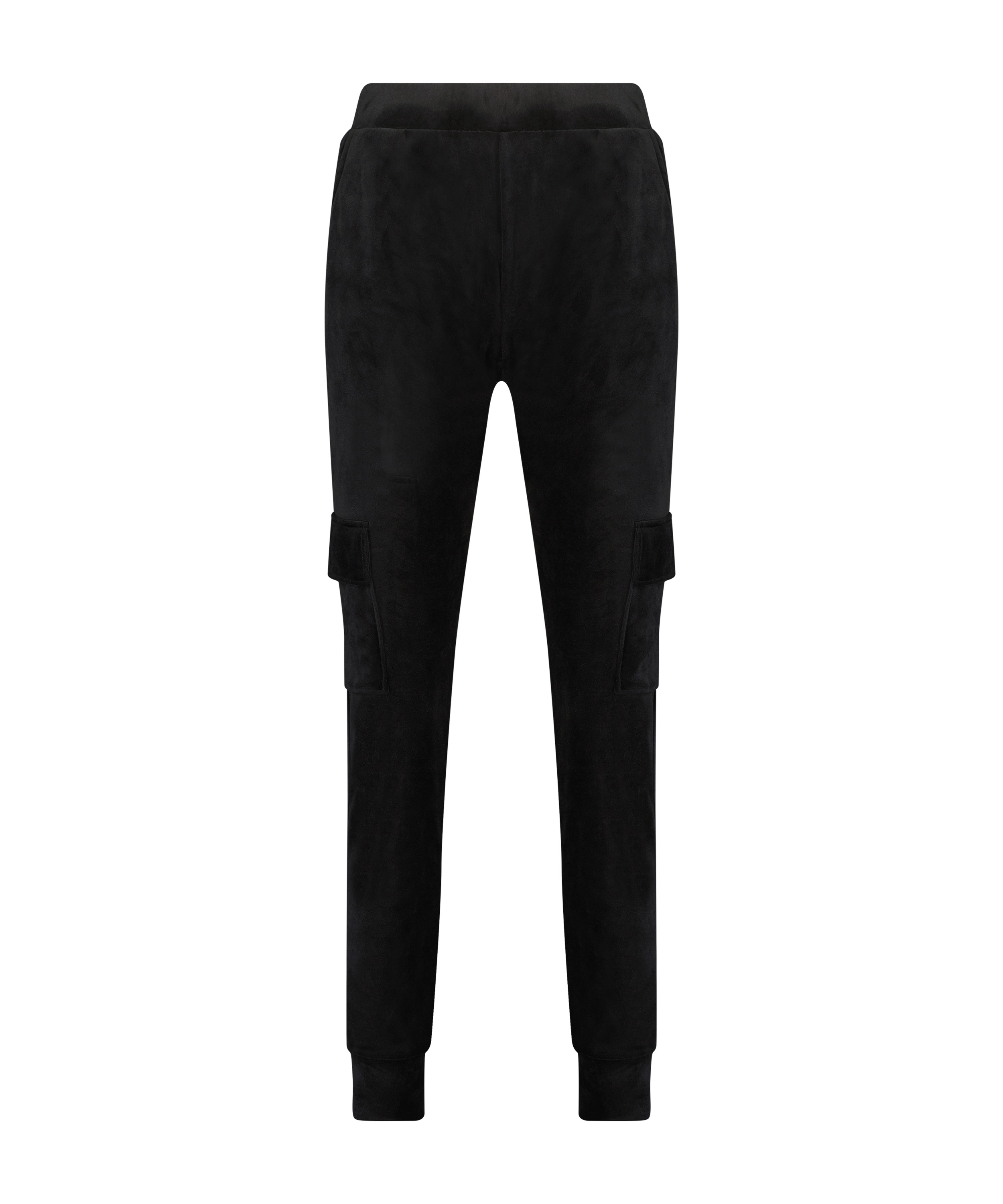 Tall Joggingbroek Velours, Zwart, main
