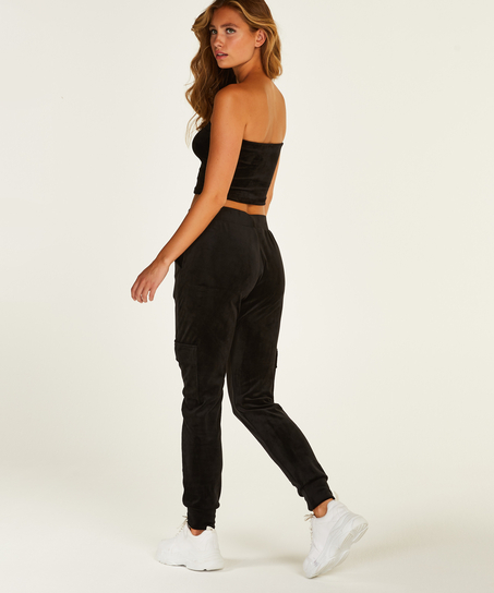 Bandeau top Velours, Zwart