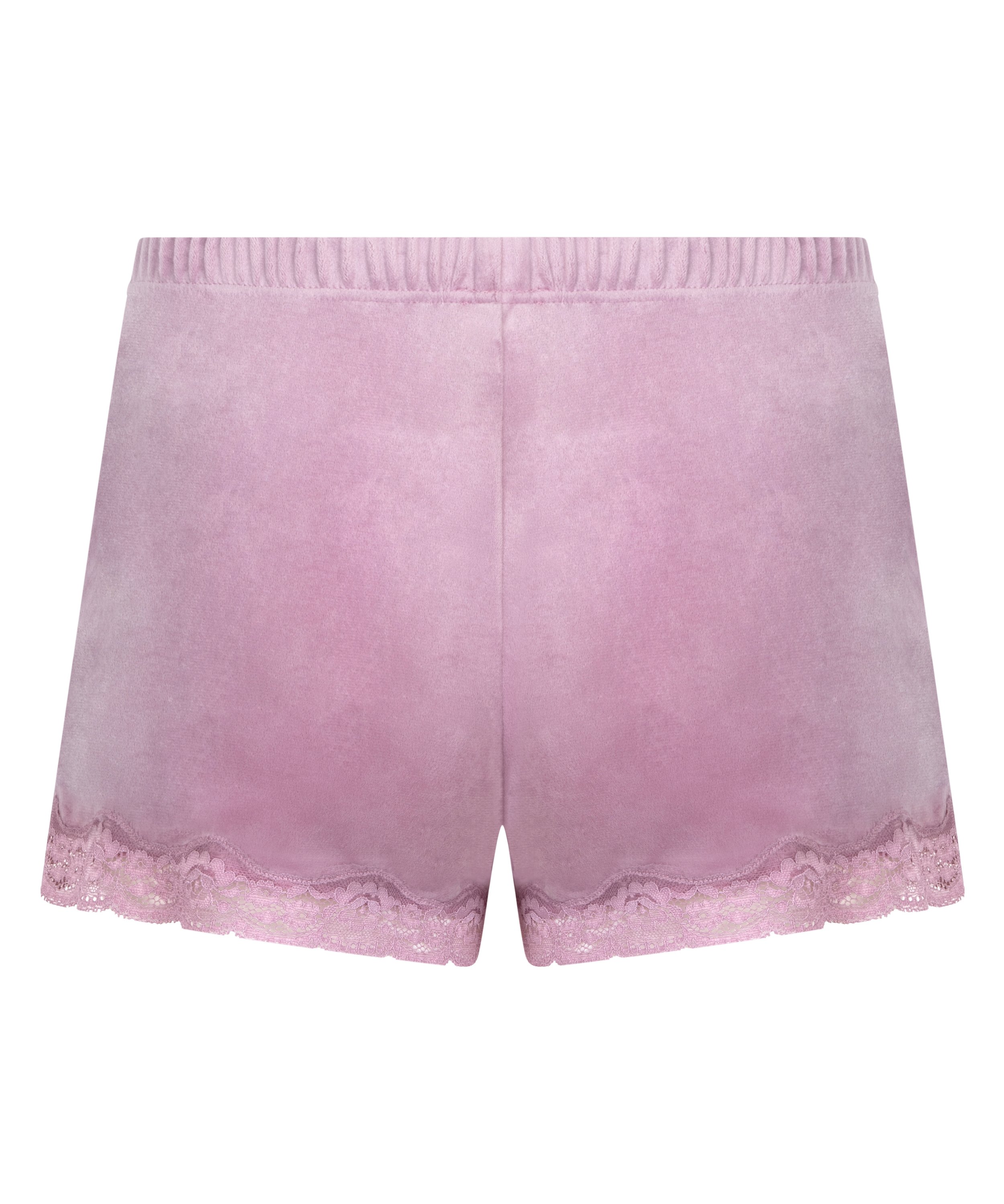 Short velours dentelle, Pourpre, main