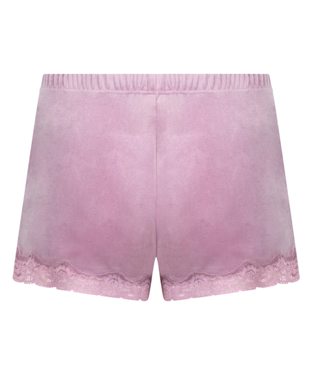 Short velours dentelle, Pourpre