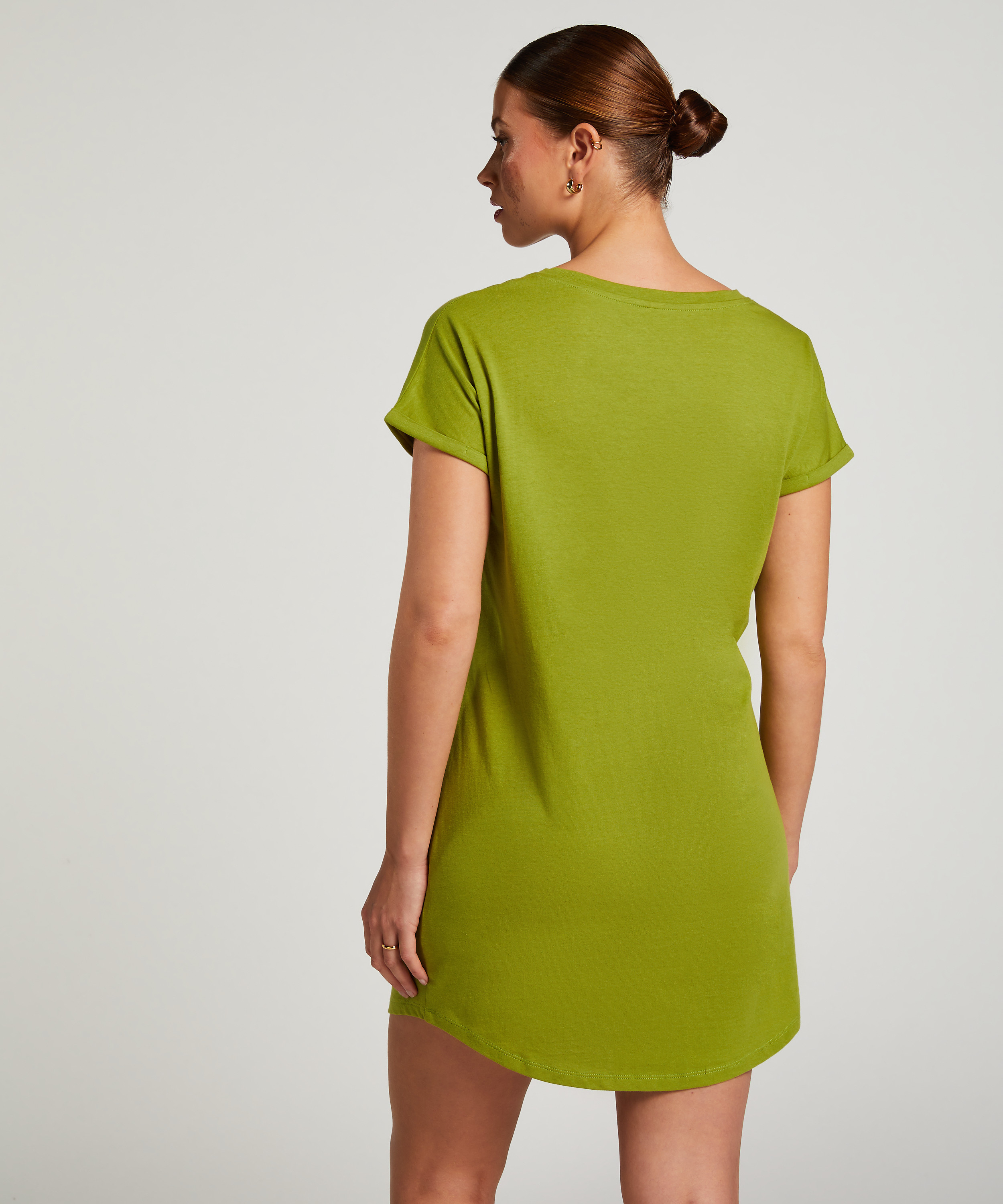 Nachthemd ronde hals, Groen, main