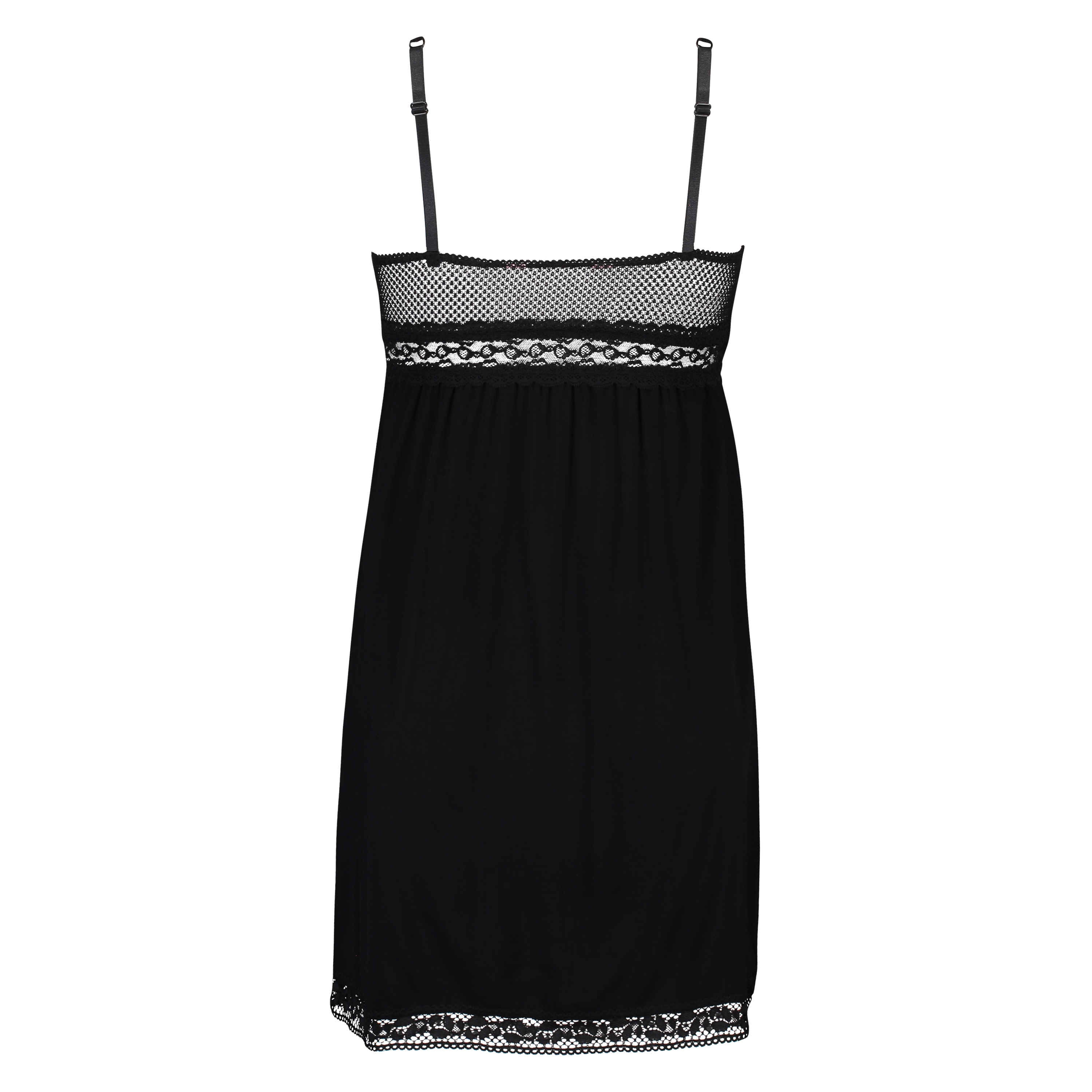 Slipdress Graphic lace, Zwart, main
