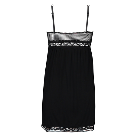Slipdress Graphic lace, Zwart