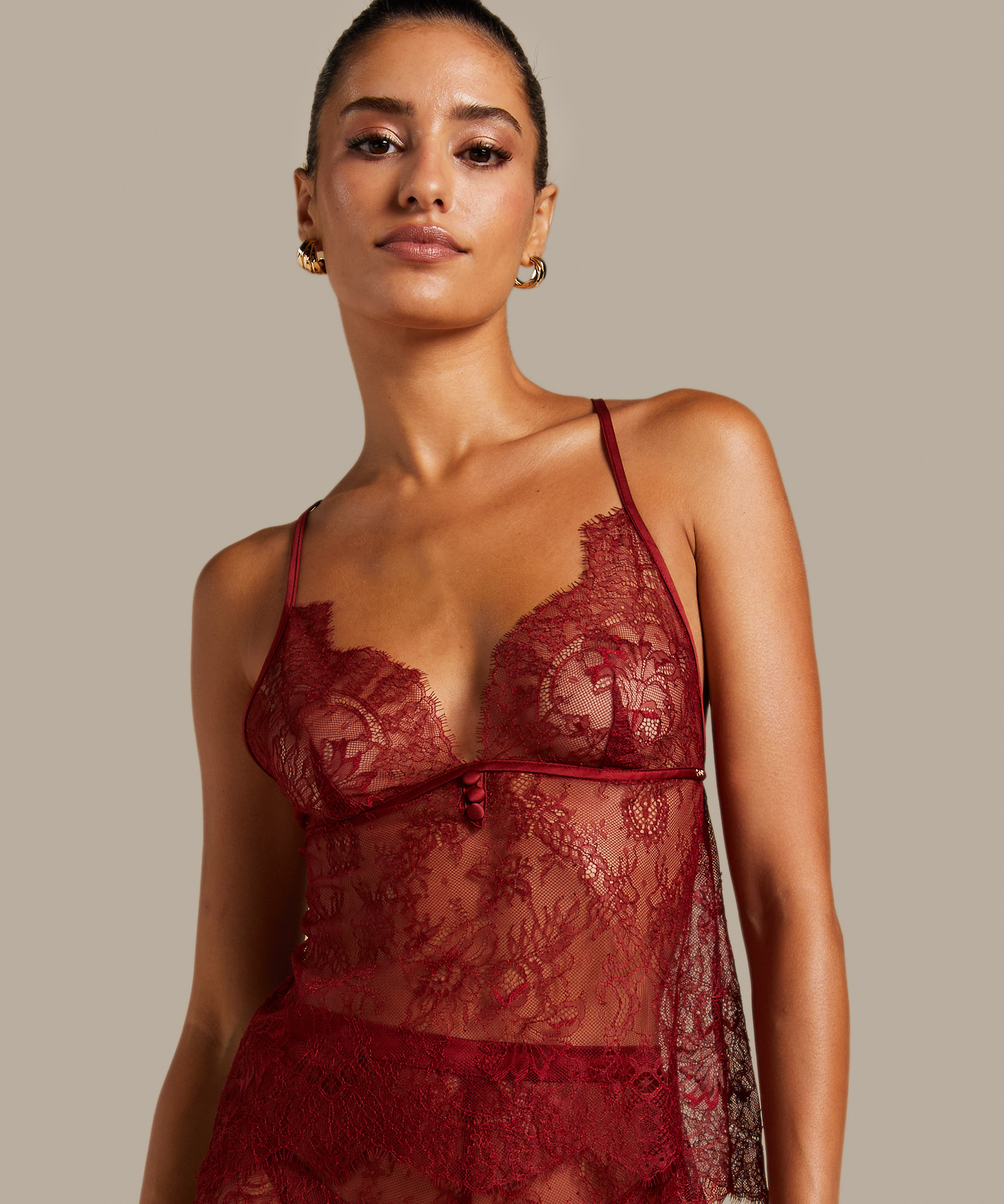 Cami Lace Delphine, Rood, main