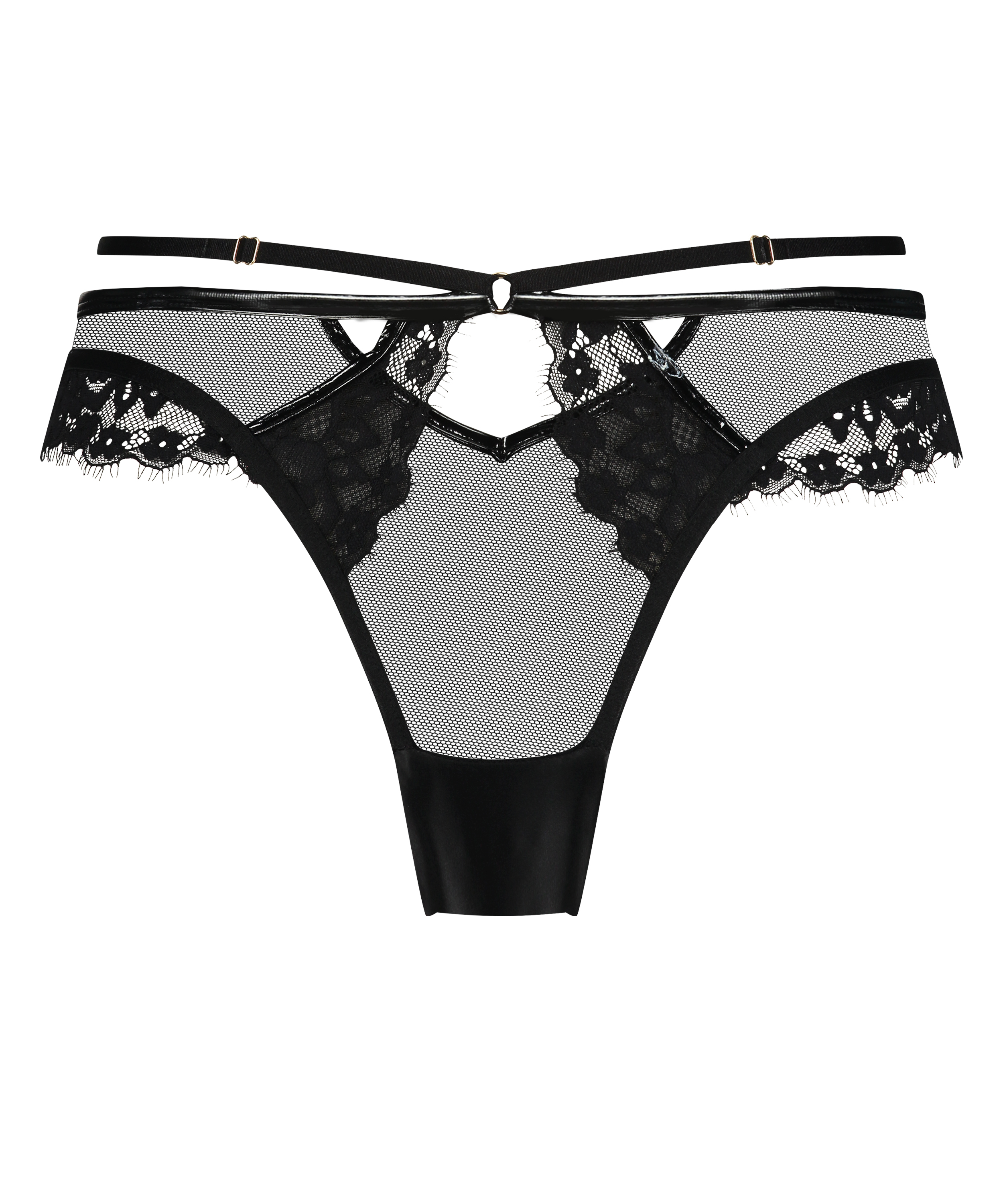 Slip br&eacute;silien Open Back Kali, Noir, main