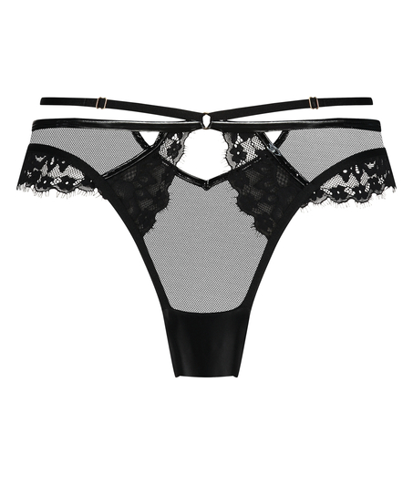 Slip br&eacute;silien Open Back Kali, Noir