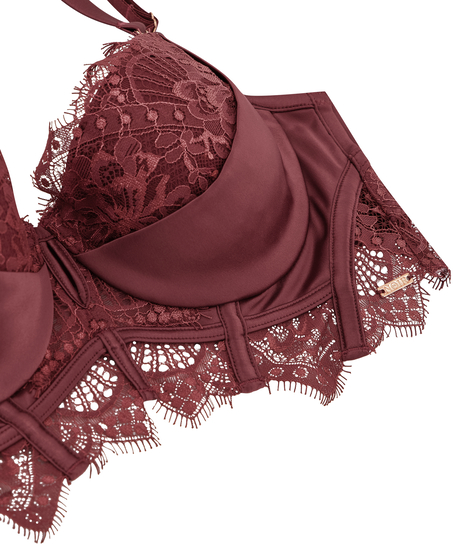 Voorgevormde longline beugel bh Zoe, Rood