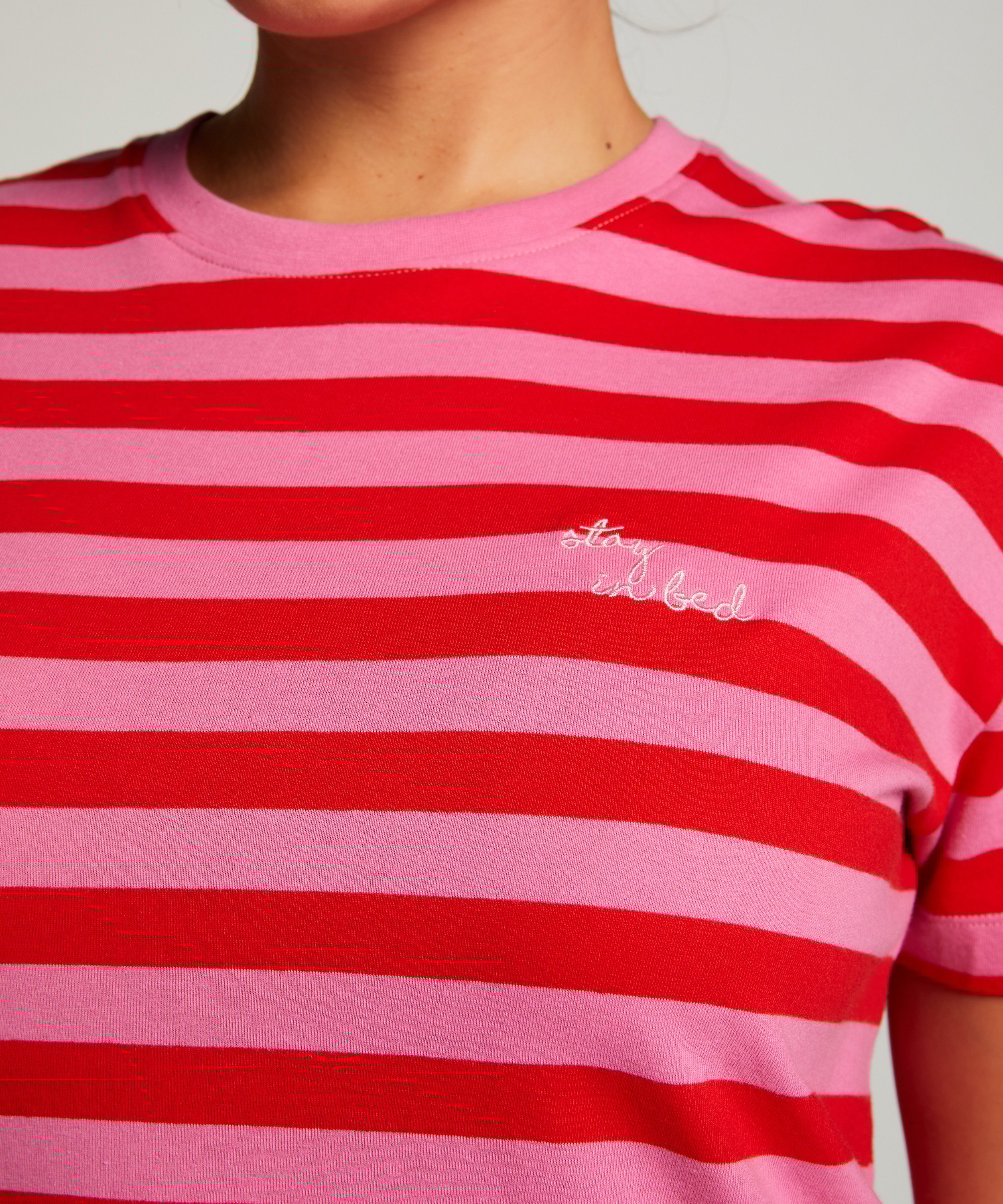 Nachthemd ronde hals, Roze, main