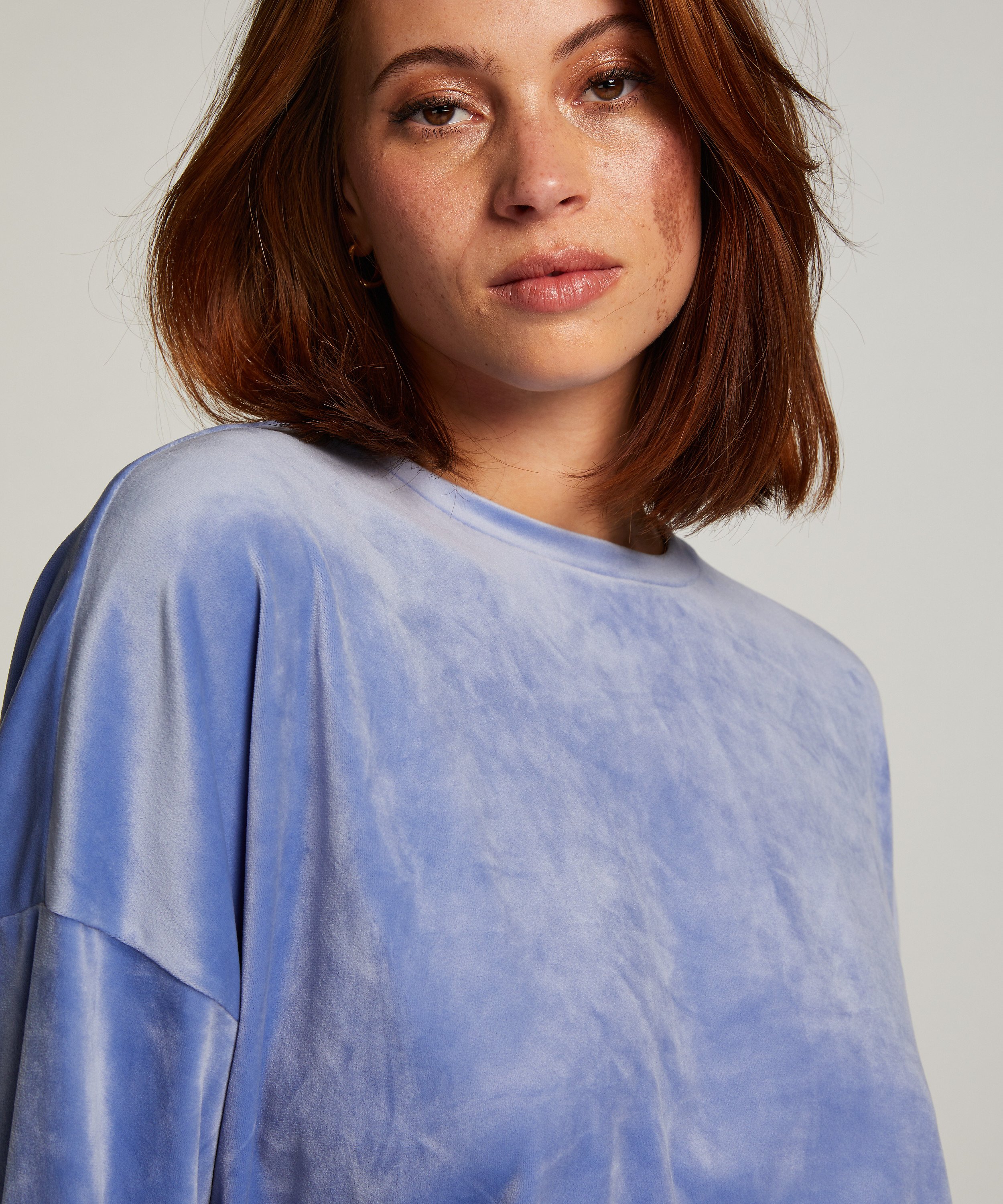 Velours Top, Blauw, main