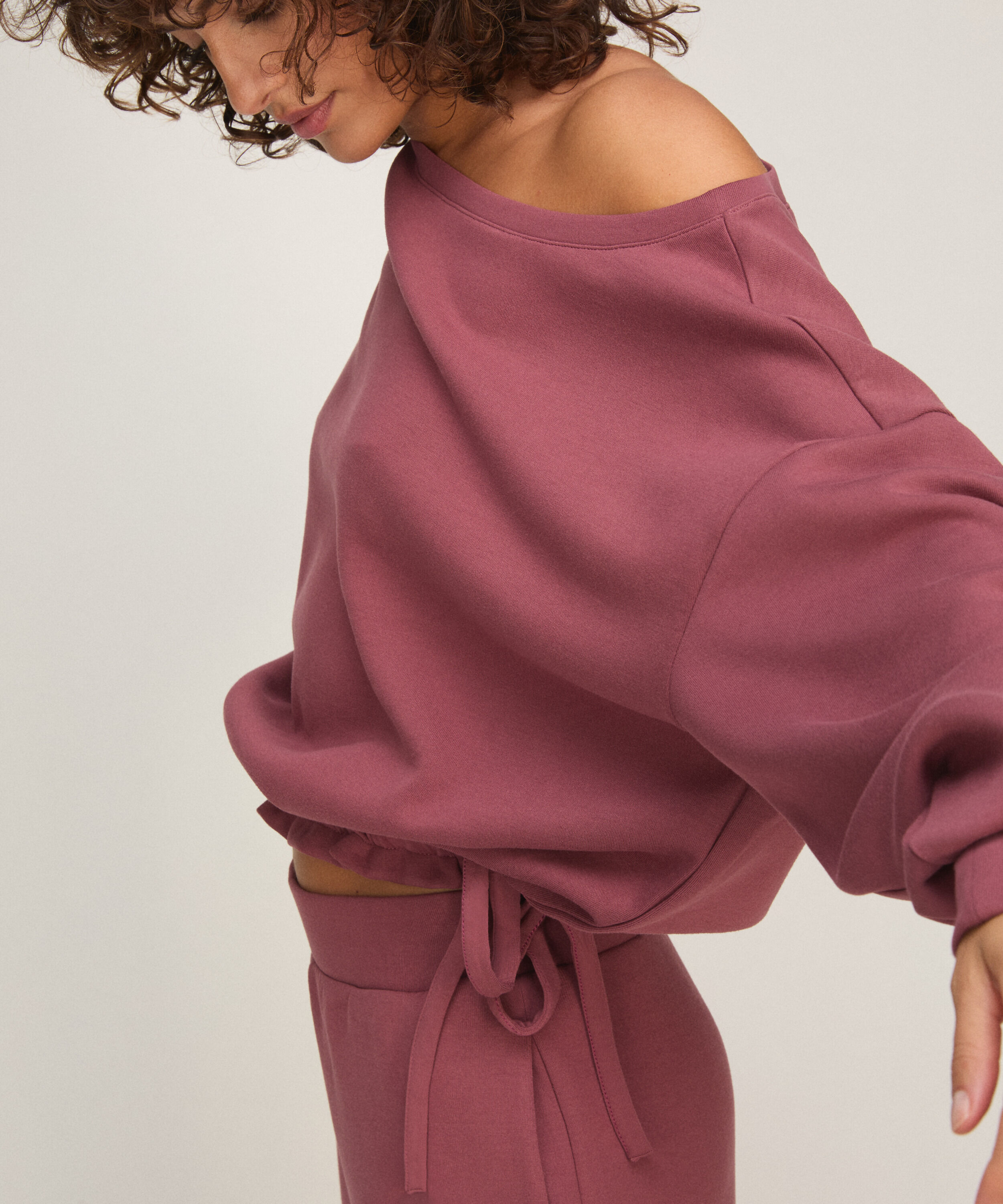 Top en Viscose à Col Bateau, Rose