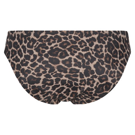 Slip de Bikini Rio Leopard, Beige