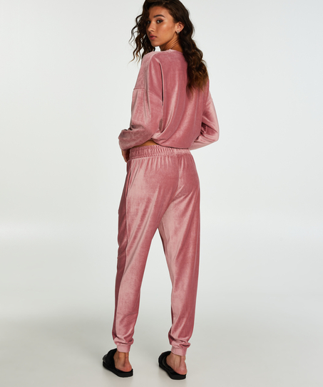 Top met lange mouwen Velours Rib, Roze