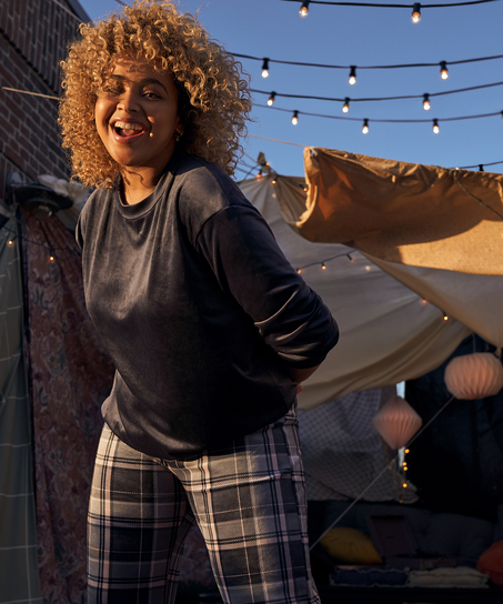 Velours pyjamaset, Grijs