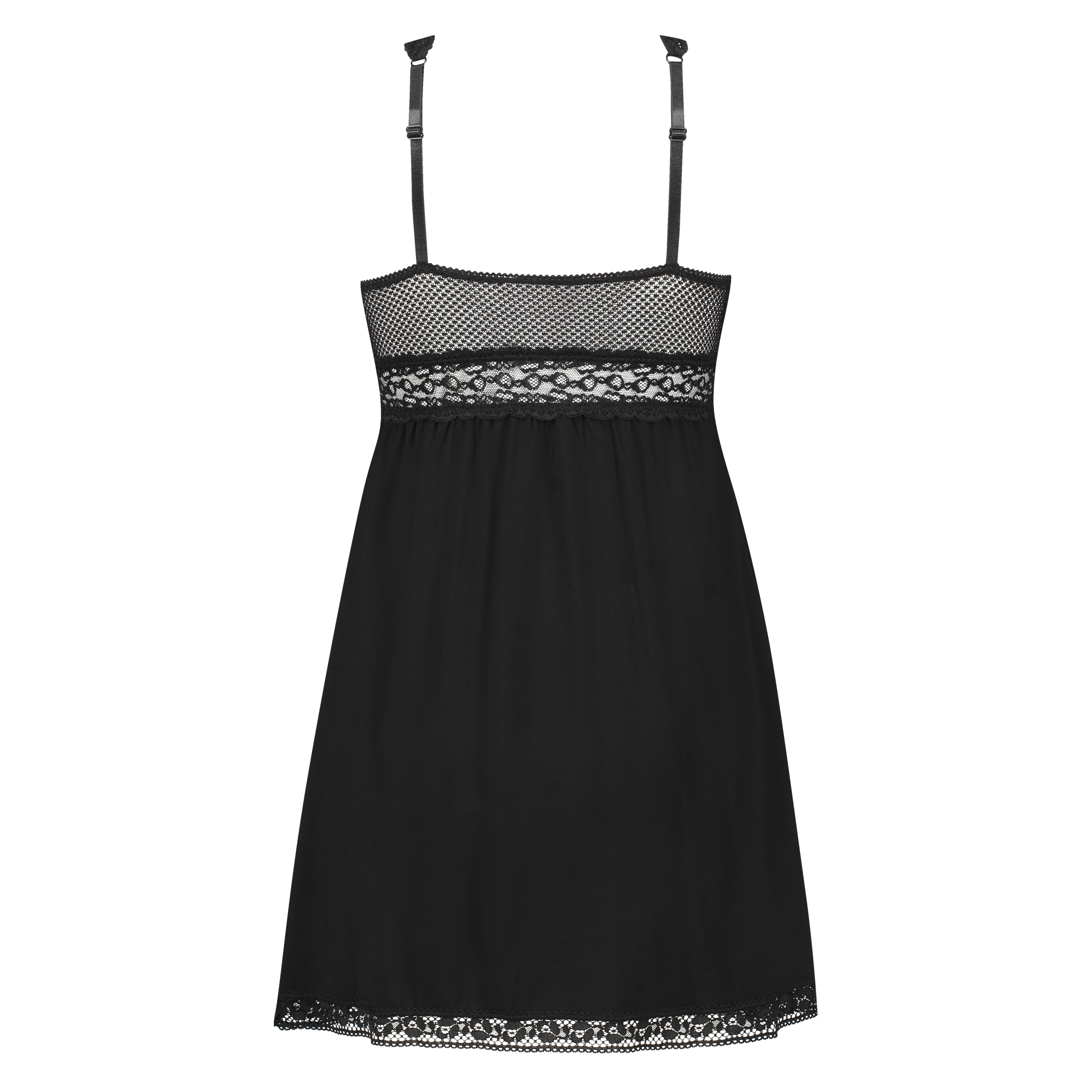 Slipdress Graphic lace, Zwart, main