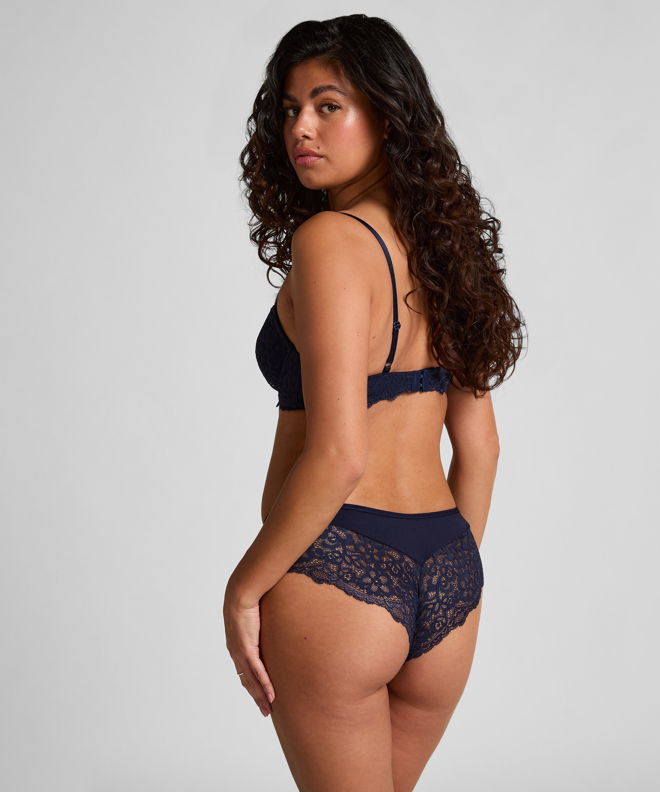 Slip br&eacute;silien Marine, Bleu, main