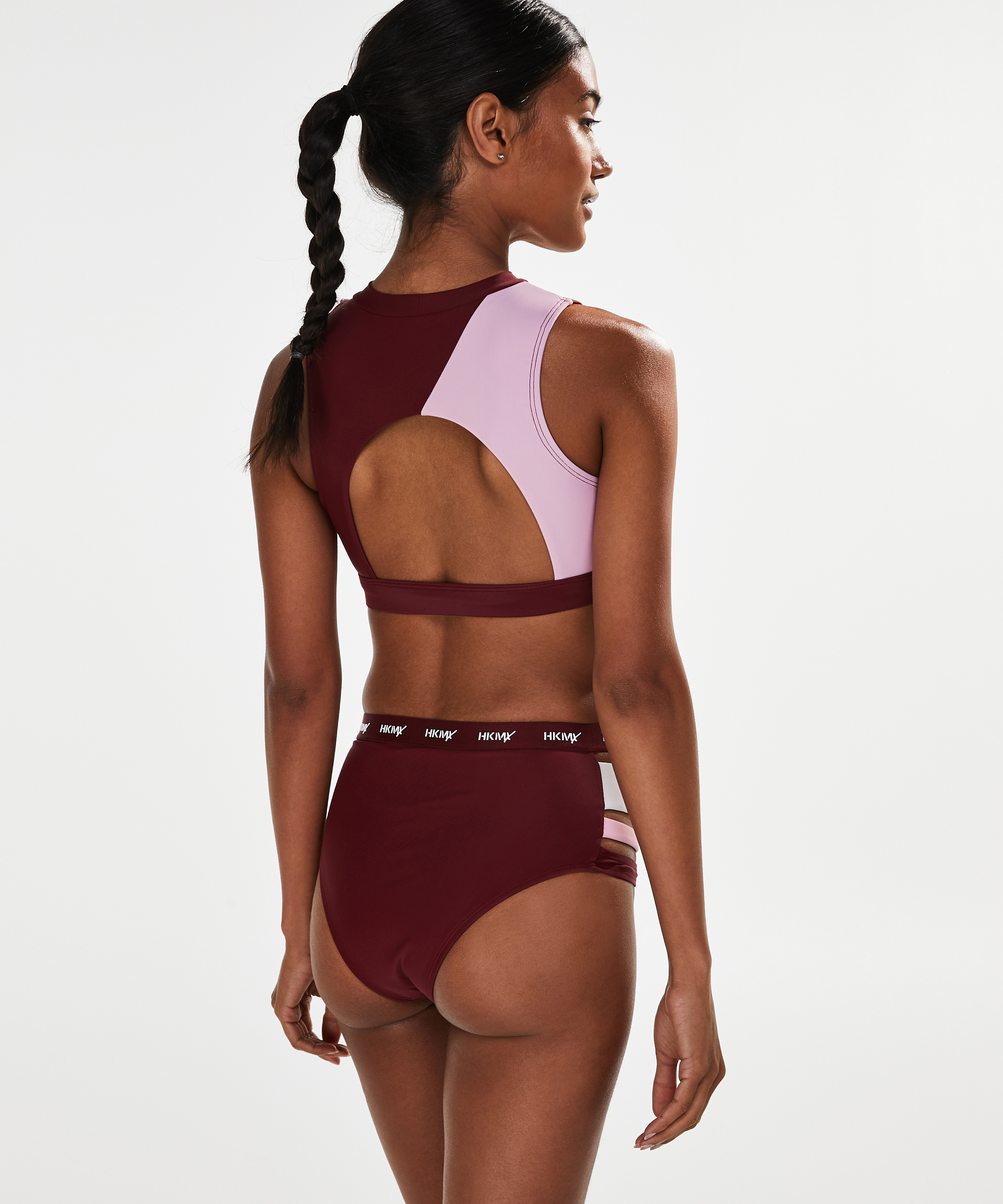 HKMX Hoog cheeky bikinibroekje, Rood, main