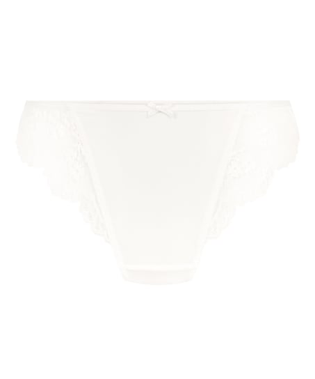 Culotte brésilienne jambe haute Caro, Blanc