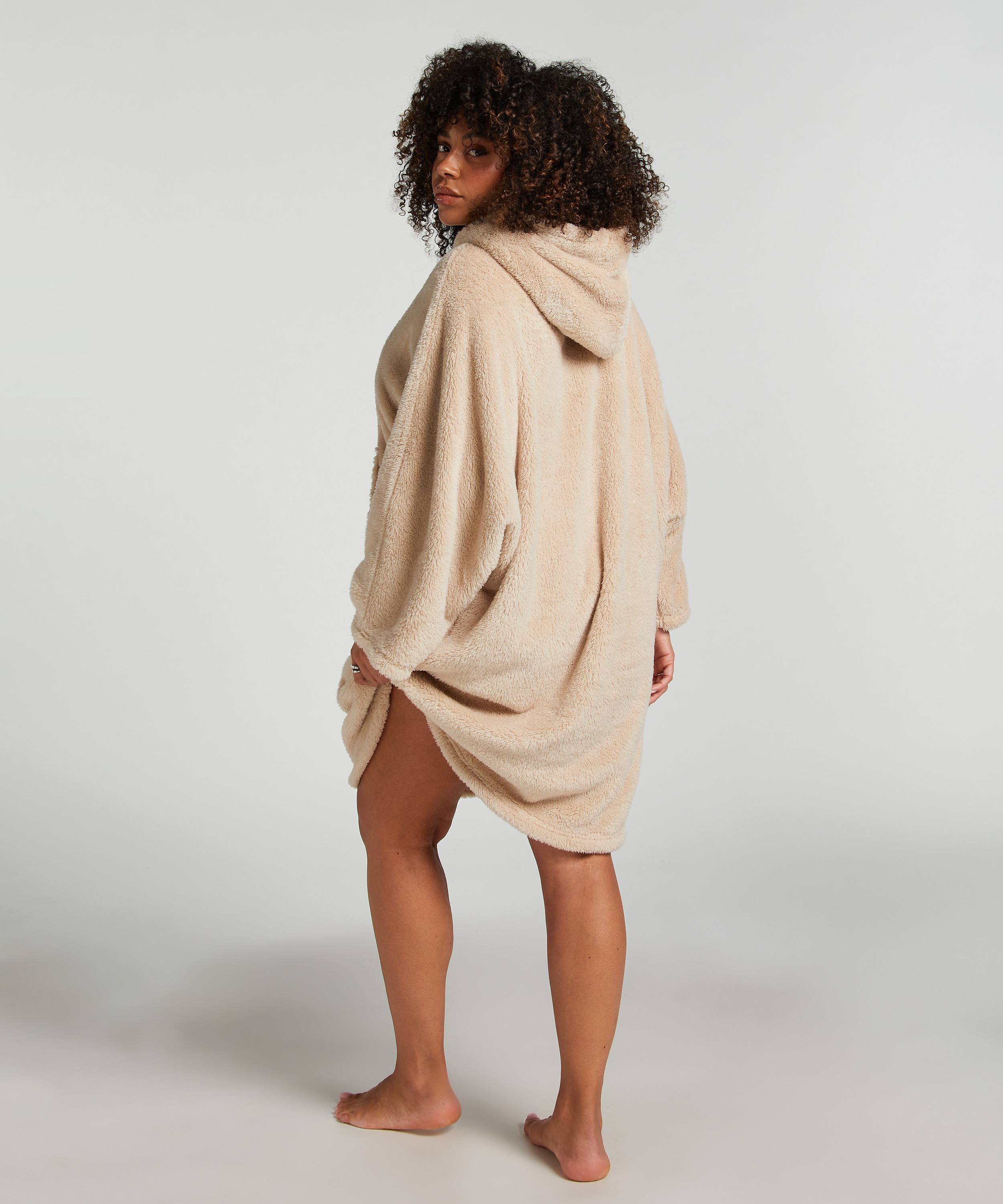 Snuggle Fleece Jurk Lounge, Beige, main
