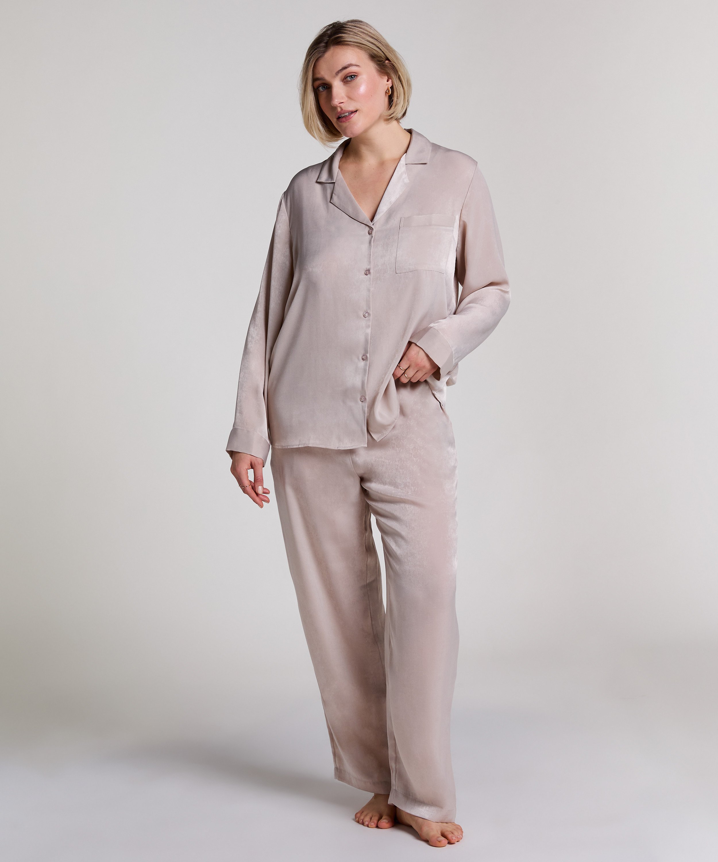 Pantalon Satin, Beige, main