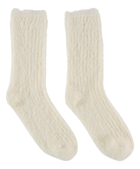 Chaussettes duveteuses Vera, Beige