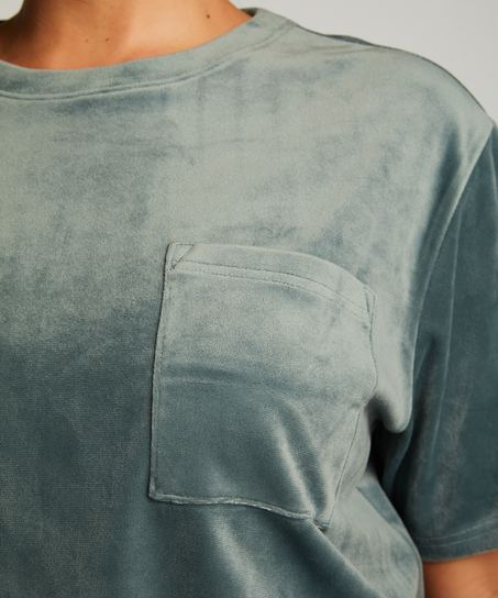 Top Velours Pocket, Groen