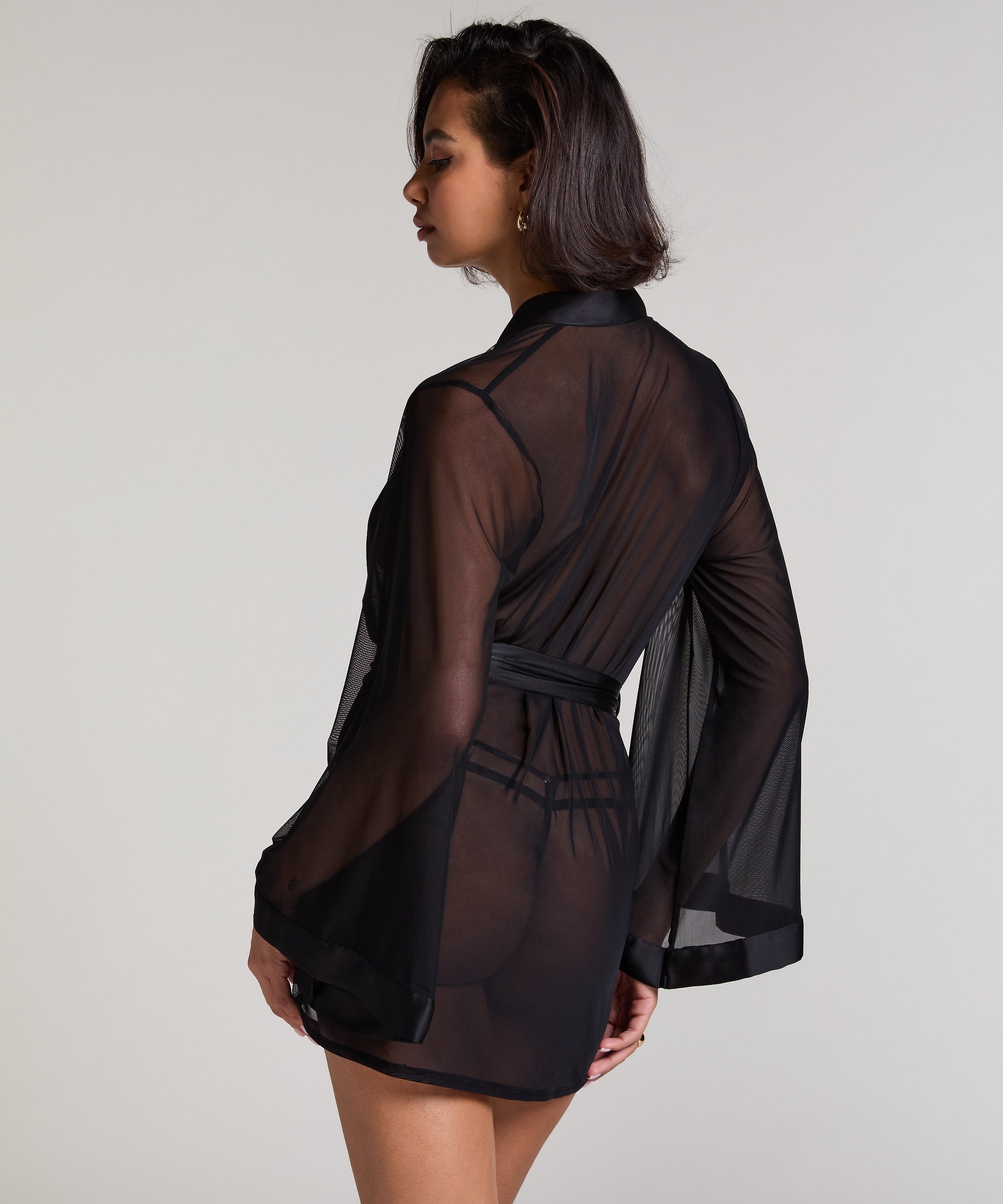Kimono Maxime Tulle, Zwart, main