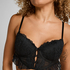 Soutien-gorge à armatures rembourré longline Posie, Noir