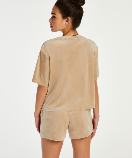 Shorts Velours Pocket, Beige
