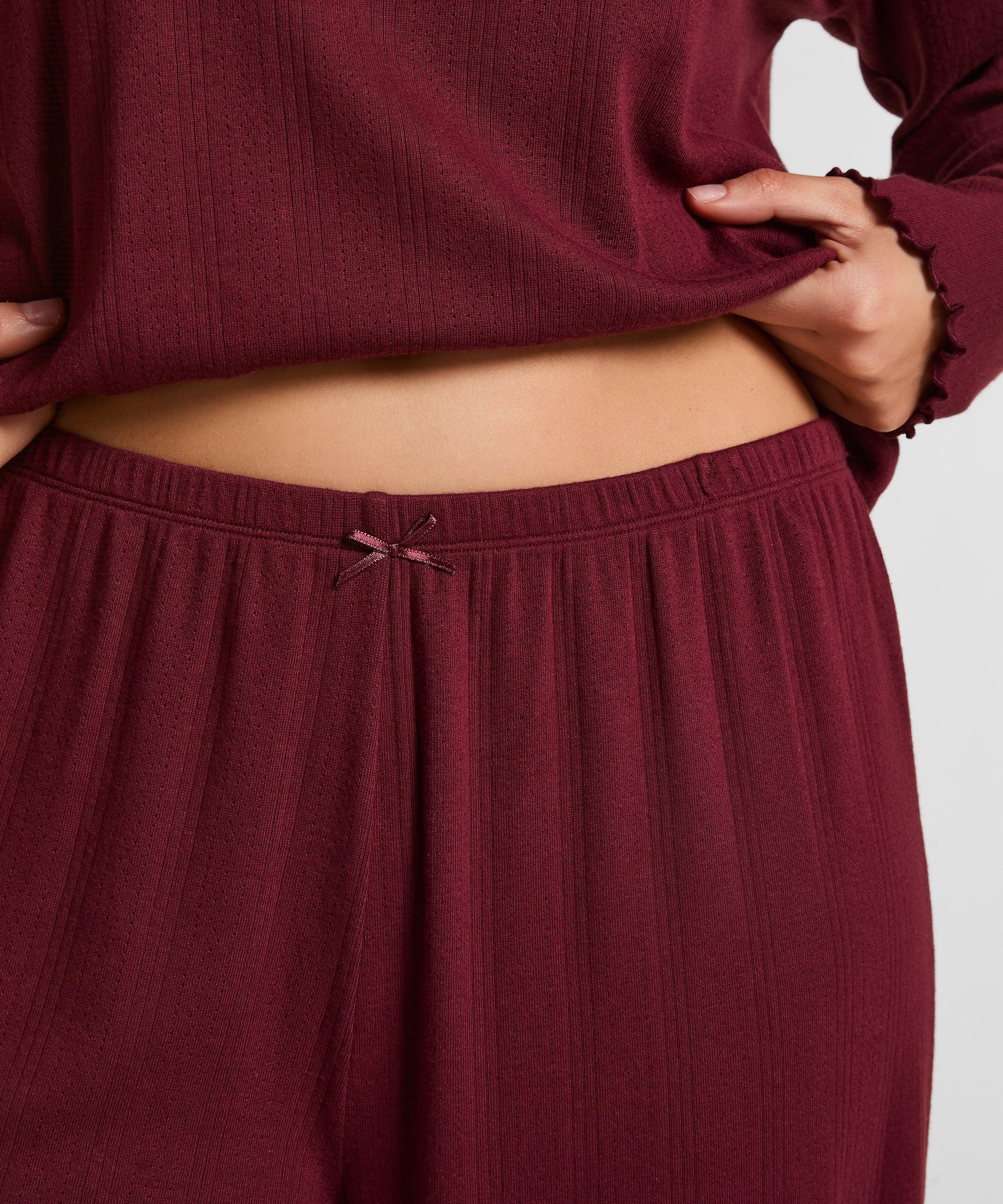 Pyjama Pant Loose Pointelle, Rouge, main