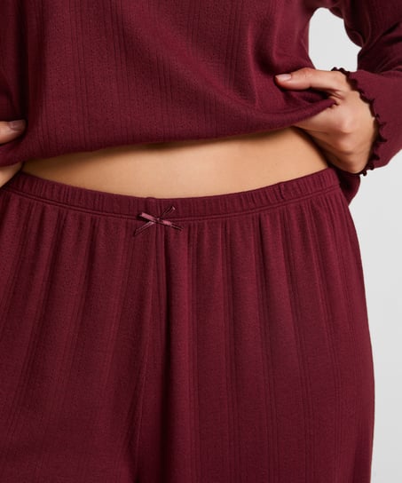 Pyjama Pant Loose Pointelle, Rouge