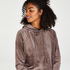 Hoodie en velours, Brun