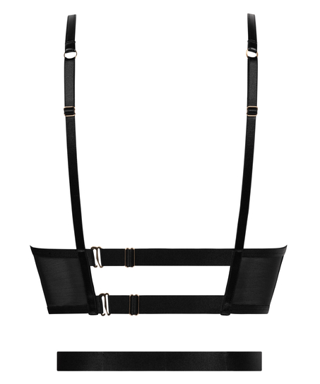 Voorgevormde push-up longline beugel bh Nadia, Zwart