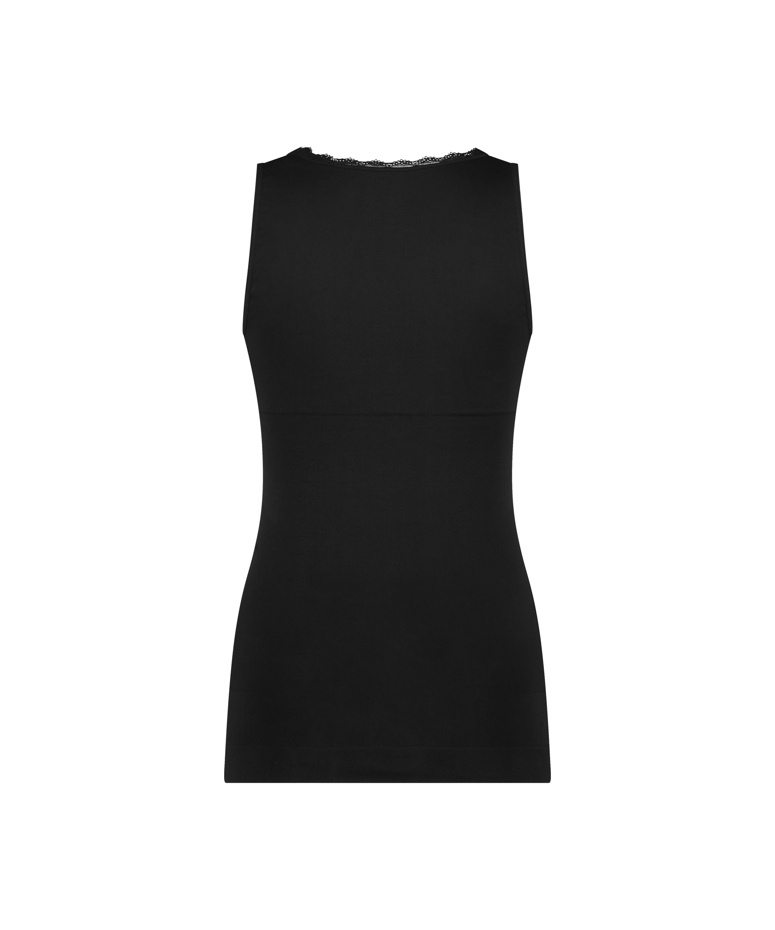 Verstevigende cami top, Zwart, main